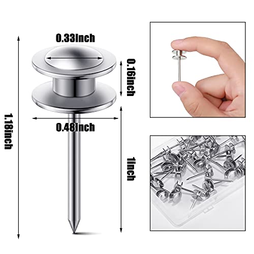 Image of Hotop 25 Pcs Double Headed Picture Hangers Nails Small Head Hanging Nails Picture Photo Hanging Hook Pins Decorative Nail Hook Hangers for Home Office School (Silver)