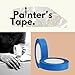 PackagingSuppliesByMail PSBM Blue Painters Tape, 12 Rolls, 5.7 Mil Thick, 1 Inch Wide, 60 Yards Per Roll, Total 720 Yards, for Multi-Purpose Uses, Labeling, Repairs, Safe Wall Painting & Decorating