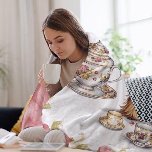 Couverture flanelle Yorkshire et roses : plaid lit léger et doux - 8