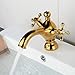 Gold Bidet Faucet Wave Tap Double Handle Golden Bidet Mixer Crane Antique Brass Faucet Bathroom Faucet