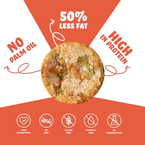 Image of BRB Rice Popped Chips - 4 Flavours | Not Fried. Not Baked | High Protein | 50% Less Oil, No Palm Oil, Healthy Snack | 4 x (48g /54g) Combo Pack (weight may vary) (Pack of 3)