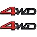 WEHONG 2 Pezzi Auto Coda Posteriore Lato 4Wd Adesivo in Metallo 3D Chrome Badge Decal 4Wd Adesivi Adesivi per Auto Emblema   Nero