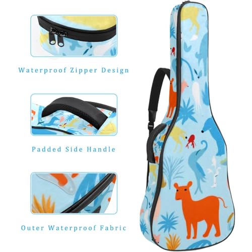 Sac pour guitare acoustique bleu 42.9" housse imperméable multicolore