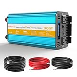 QWUAV 2000W Sump Pump Battery Backup, Pure Sine Wave Power Ouput with Smart Multifunction Screen, Professional Backup System for Basement Power Outage, AutoSwitching for Grid and Battery