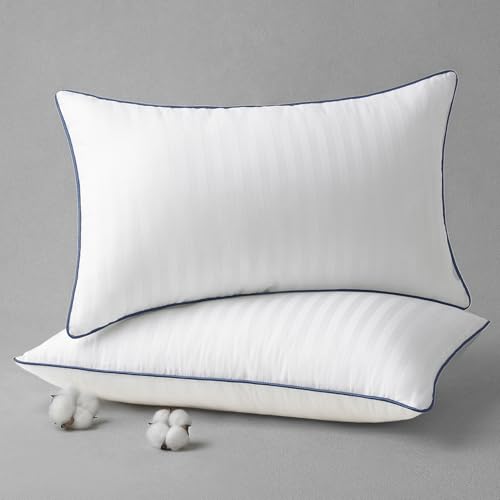 Phantoscope 12x20 Pillow Insert Set of 2 - Striped Throw Pillow Insert with 100% Cotton Cover - Soft Decorative Throw Pillows with Piping Lumbar Cushion Form Filler for Sofa, Couch, Bed