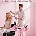 LKT COBTAC Salon Tray,Hairstylist Trays on Wheels,Hair Color Tray for Salon or Home Use,Pink