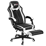 360 Grad Drehstuhl: Die Basis besteht aus hochwertigem Metall-Präzisionsstahlrahmen und kann bis zu 125 kg tragen. Leichtgängige und hoher Abriebfestigkeit Rollen verhindert Kratzer auf dem Boden, egal ob Hart- oder Teppichböden, und ermöglichen Sie eine flexible 360-Grad-Bewegung.