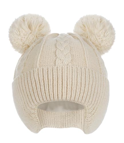 Creekstone Baby Beanie Hüte Kleinkind Bommelmütze, Warm, Weiche, mit Fleece Gefüttert, Kinder-Wintermütze für Baby, Mädchen, Jungen (DE/NL/SE/PL, Alter, 6 Monate, 24 Monate, Beige) Creekstone Baby Beanie Hüte Kleinkind Bommelmütze, Warm, Weiche, mit Fleece Gefüttert, Kinder-Wintermütze für Baby, Mädchen, Jungen (DE/NL/SE/PL, Alter, 6 Monate, 24 Monate, Beige)