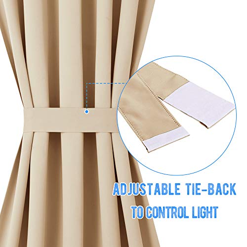 Nicetown Room Darkening Sidelight Door Panel - Window Treatment Thermal Insulated French Sliding Glass Door Curtain For Privacy (1 Panel, 25 Inches Wide X 72 Inches Long, Biscotti Beige) #TOP2