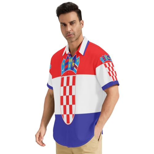 Chemise homme infroissable motif drapeau de la croatie GuoChe S