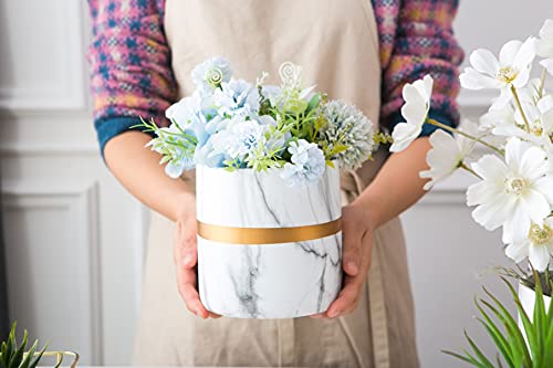 Indoor Planter Pots With Drainage - 3 Pack Set, 4 + 5 + 6 Inch White Ceramic Orchid Pot, Marble Gold Christmas Flower Pot Decor, Unique Modern Classy Live Succulent Pot, Macetas Para Plantas Orquideas #TOP7