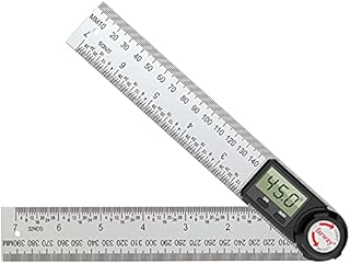 Digital Angle Finder, farway 2 in 1 Digital Protractor, 7Inch / 200mm Stainless Steel Digital Angle Ruler with LCD Display for Woodworking/Carpenter/Construction Tool (Battery Included)