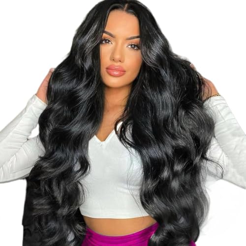 Wear and Go Glueless Wigs Human Hair Pre Plucked 4x4 HD Lace Pelucas con frente precortado onda natural encaje frontal y línea de cabello color natural (20inch)