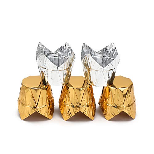 Baking Cupcake Liners, Eusoar 100Pcs 3.5 Ounce Disposable Muffin Liners, Aluminum Foil Tulip Style Cupcake Cups, Baking Cups, Foil Cups, Aluminum Cupcake Pan Ramekin Holders #TOP4