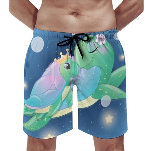 Pantalon court de plage homme maillot de bain tortue verte