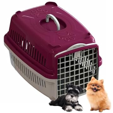 Caixa De Transporte Passeio Cachorro Gato Médio Mma Nº2 Cor Vinho