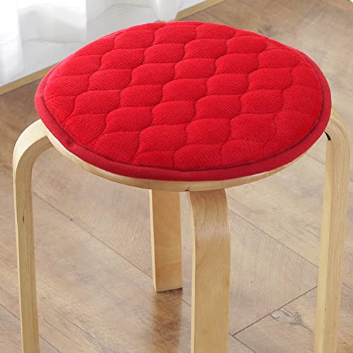 EN AyuL Warme Stuhl-/Hocker-Sitzkissen, rutschfest, waschbar, für Büro, Auto, Schlafzimmer, Garten, Terrasse, 30 x 30 cm, Rot Cover