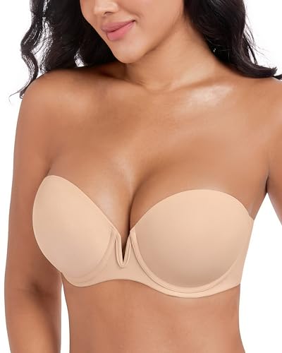 Soutien-gorge sans bretelles push-up DotVol idéal sous une robe de mariée dos nu
