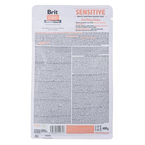 VAFO PRAHA s.r.o. Brit Care Cat Sensitive Nassfutter für Katzen, 400 g, gesunde Verdauung und delikater Geschmack GF, 1 Stück (1er Pack)