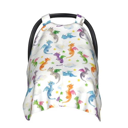 Image of Dragon Baby Car Seat Canopy Cover Multi Use Shower Gift, Nursing Cover for Mom Nursing Covers, Dragon Baby Stuff Items