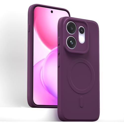 Image of Pikkme Back Cover for Oppo Reno 16 5G Soft Matte Silicone Mag-Safe Design (Mag-Safe Not Support) Camera Protection | Slim Fit Bumper Cover (Purple)