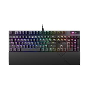ASUS ROG Strix Scope II X Wired USB Mechanical Gaming Keyboard – 100% Full-Size, Hot Swappable Pre-lubed ROG NX Snow V2 Linear Switches, PBT Keycaps, RGB, PC/Mac Support – Black