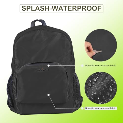 Mochila negra 20L para senderismo ligera y plegable miniatura 4