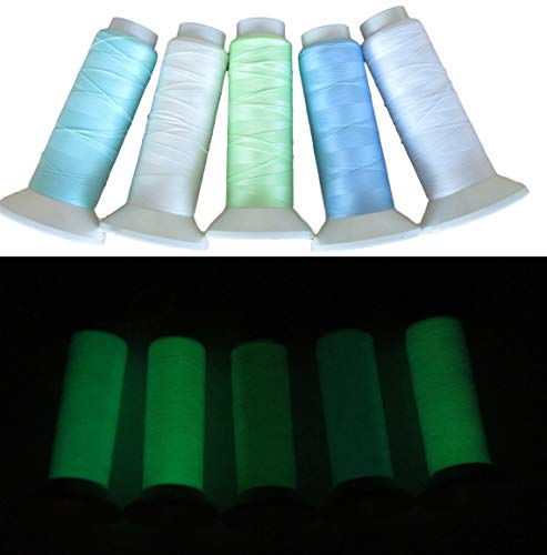 Mina-Industries 1000m Fluoreszierender Garn (100g) – Nachtleuchtend im Dunkeln Nähgarn in vers. Farben (7-Türkis)