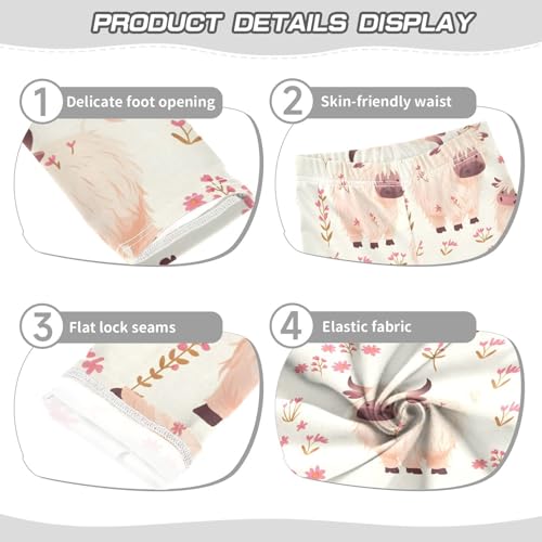 ALAZA Girls' Leggings Children's Yoga Pants Skinny Printed Dance Yak Bison Cute Comfortable 4T2