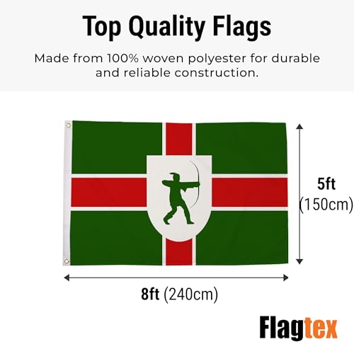 Bandera de Nottinghamshire grande Flagtex de tela resistente al viento 3