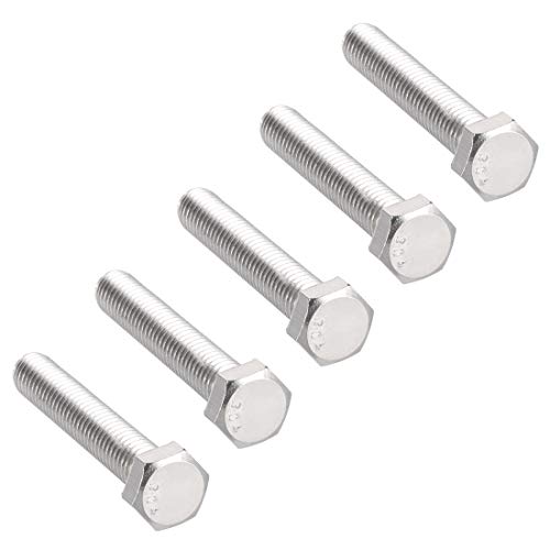 Image of uxcell 3 /8-16x2-1 /4 Hex Bolts 304 Stainless Steel Hexagon Screw Bolt 5pcs