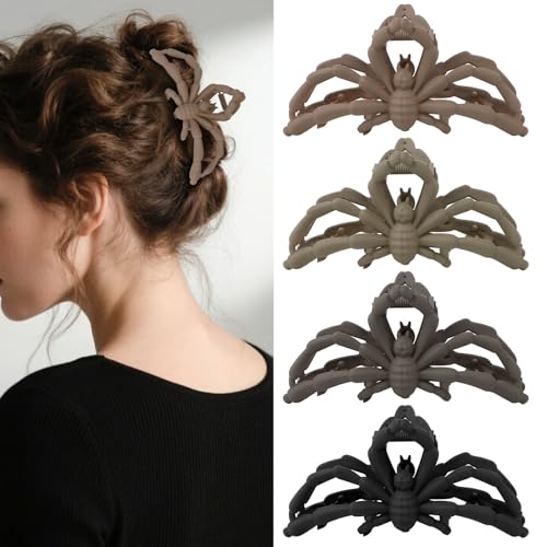 Pinzas para cabello Halloween araña 4 piezas miniatura 1