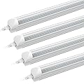 SHOPLED 8FT LED Shop Light - 72W 9360LM 6000K Cool White Ceiling Light Fixtures, T8 LED Tube Lights, 8 Foot LED Shop Lights for Garage, 4 Pack