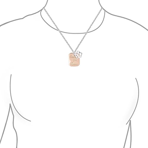 Miniatura 3 de Bling Jewelry Collar con colgante personalizado de BFF, animal mascota, perro, gato, cachorro, gatito, corazón, hueso de perro, huellas de patas,