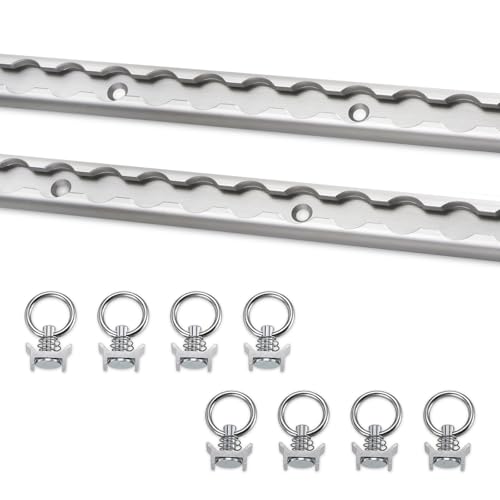 SPARKWHIZ 2pcs 4ft L Track Rail with 8pcs Single Stud Fittings Aluminum L Track Tie Down System for Enclosed Trailer Trucks Vans Pickup