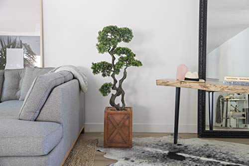 Vintage Home Green Emerald Artificial Faux Bonsai Tree With Fibersone Planter For Home Decor, 57", Brown #TOP5