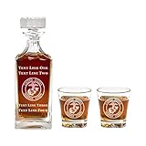 Marine Corps Emblem Decanter Set - 900ml Engraved Decanter w/USMC Emblem - Retirement Gift, Gift for Promotion, Unique Gift - Military Present - Marine Corps Gifts for Men and Women