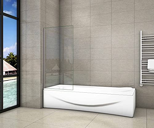 AICA pare baignoire fixé 70x130cm écran de baignoire en 5mm verre anticalcaire Cover