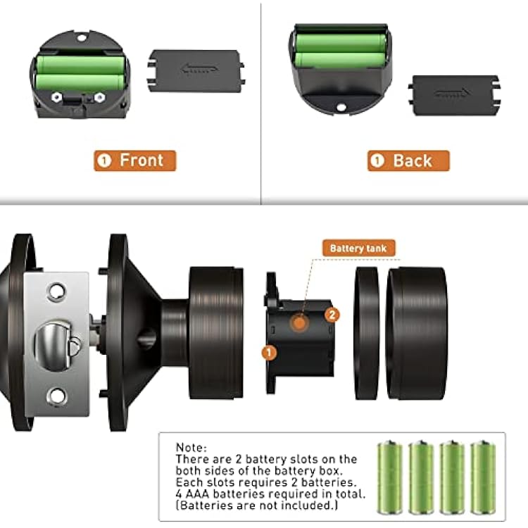 Signstek Keyless Entry Door Lock,Door Knob with Keypad,Smart Code Door Lock,Mute Mode,Passage Function, Easy to Install,Oil Rubbed Bronze