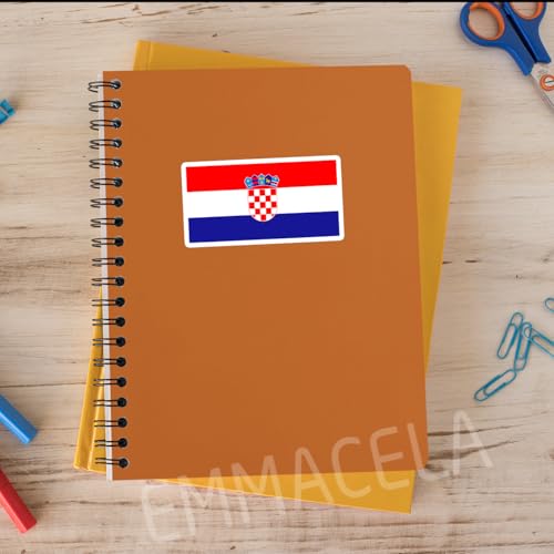 Image of (3pcs) Croatia Flag Sticker - Croatian Stickers Waterproof Vinyl Decals For Laptops, Tumblers, Water Bottles, Car, Helmet, Scrapbooks, Size 3 x 1.7