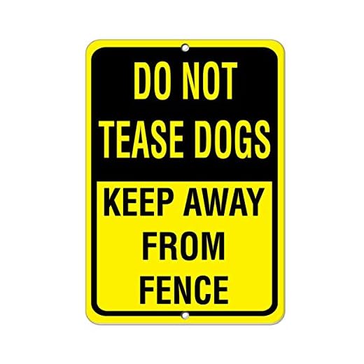 Sticker Tiger Do Not Tease Dogs Keep Away from Fence Pet Animal Aluminum Metal Sign 8X12
