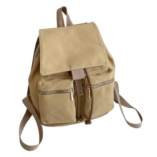 Sac à dos extérieur en toile de coton kaki au style vintage