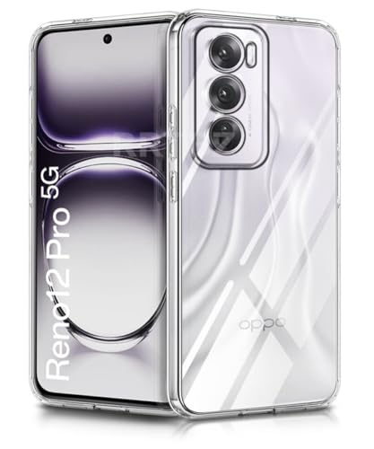 Image of Soft Silicone TPU Back Cover Compatible with Oppo Reno 12 Pro 5G, Transparent