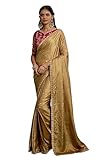 Elina fashion Women's Ready to Wear One Minute Pre Pleated Indian Saree With Unstiched Blouse Piece