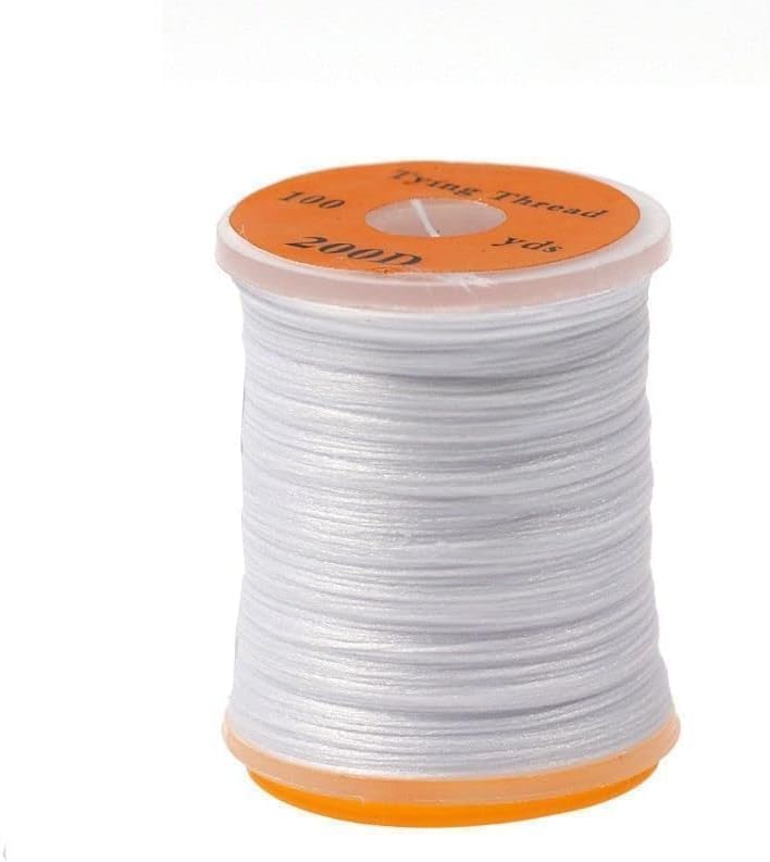 100Yard 200D UV White Big Fly Thread Premium Strong Fly Tying Spool Salmon Bass Flies Tying Material Fluorescent