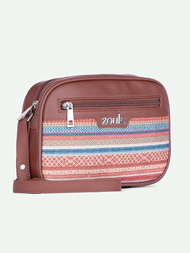 Image of ZOUK Assam Tapestry Printed Jute Handcrafted Vegan Leather Multicolor Women's Sling Bag