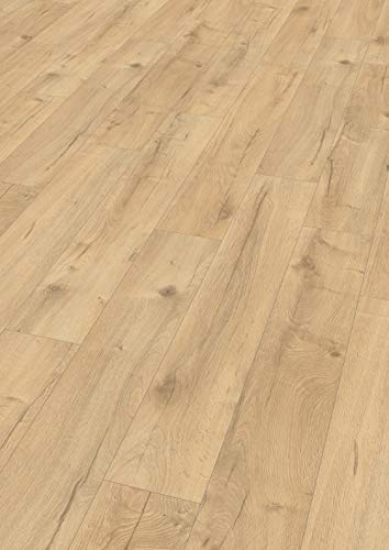 Egger Home Suelo Laminado EHL142 Roble Loja Natural (8mm, 1.995m²) | auténtica Apariencia de Madera | Fácil instalación con Clic It Sistema | Práctico y Estable en Valor, Marrón