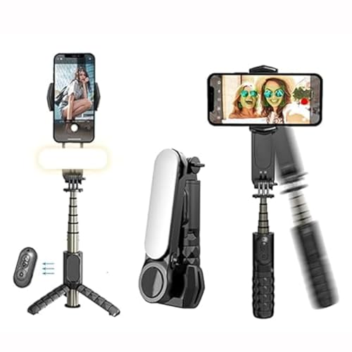 Prancing Unicorn Gimbal with LED Fill Light for Phones, Anti Shake 1 Axis Gimbal Stabilizer with 360 Rotation Auto Balance for Vlog, YouTube Live Video Recording (Gimbal Q08D) Prancing Unicorn Gimbal with LED Fill Light for Phones, Anti Shake 1 Axis Gimbal Stabilizer with 360 Rotation Auto Balance for Vlog, YouTube Live Video Recording (Gimbal Q08D)