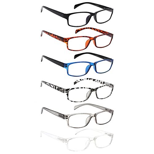 Image of JOSCHOO Computer Reading Glasses for Women and Men 6 Pack Blue Light Blocking Spring Hinge Readers