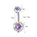 CANDYFANCY 14G Belly Button Ring Surgical Steel Round Cubic Zirconia Curved Barbell Navel Rings Belly Piercings Jewelry